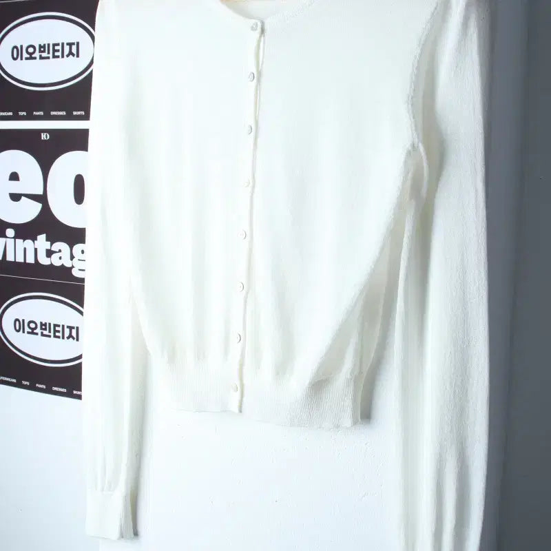 [BUNJANG] TOPTEN Lightweight Knit Cardigan White H36952 / W(S-M) 탑텐 긴팔티셔츠 니트가디건 경량 화이트 놈코어-H36952