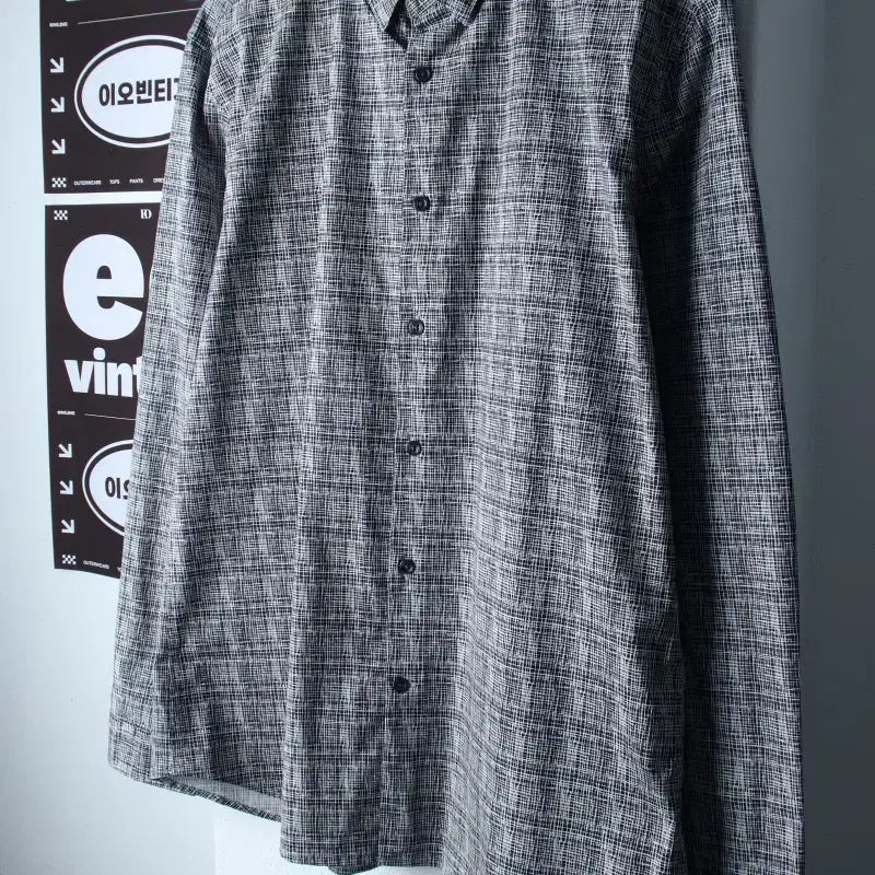 [BUNJANG] Ziozia Patterned Oversized Shirt Black / (2XL) 지오지아 셔츠 남방 빅사이즈 패턴 블랙 아메카지-H36893