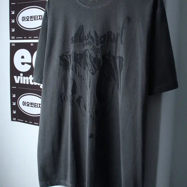 [BUNJANG] Supersub Pigment Graphic T-Shirt Charcoal / (M-XL) 슈퍼서브 반팔 티셔츠 피그먼트 그래픽 차콜 스트릿-H36896