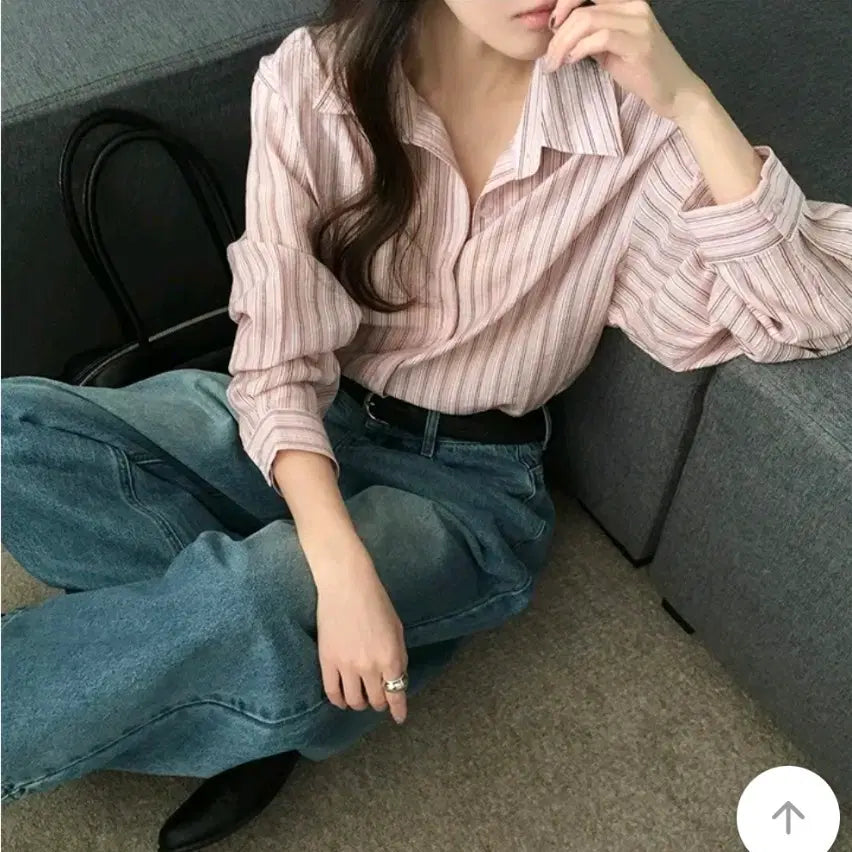 [BUNJANG] Mariround Tencel Stripe Loose Shirt / 메리어라운드 제작 텐셀 스트라이프 루즈 셔츠
