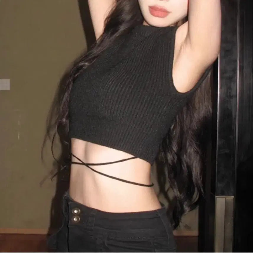 [BUNJANG] Crop Tank Top (Sleeveless) / 크롭 나시 (슬리브리스)