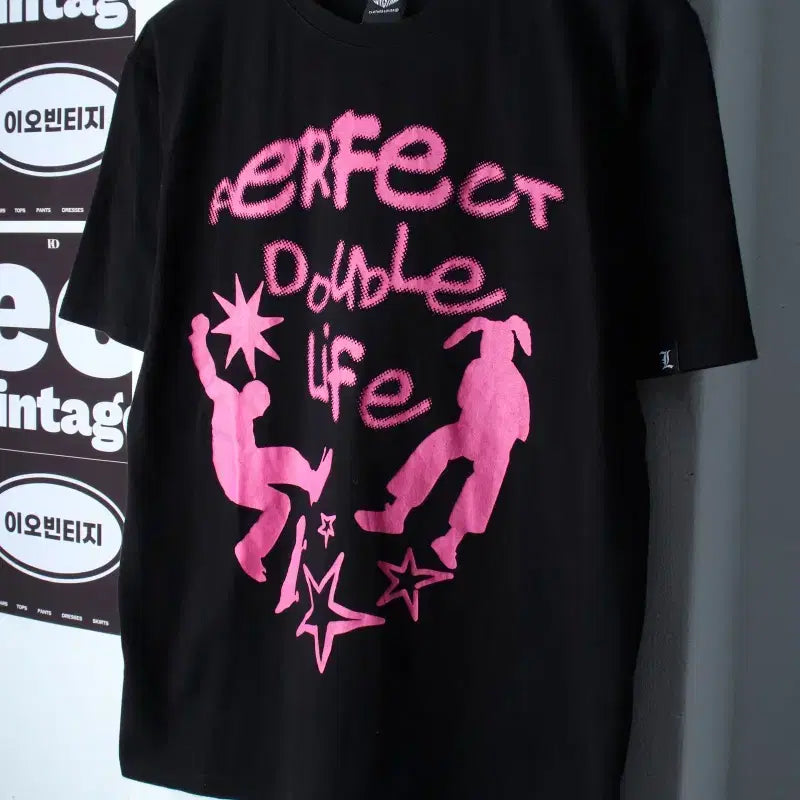 [BUNJANG] Love is True Graphic T-Shirt Blackpink Street / W(F) 러브이즈트루 반팔 티셔츠 그래픽 블랙핑크 스트릿-H36921