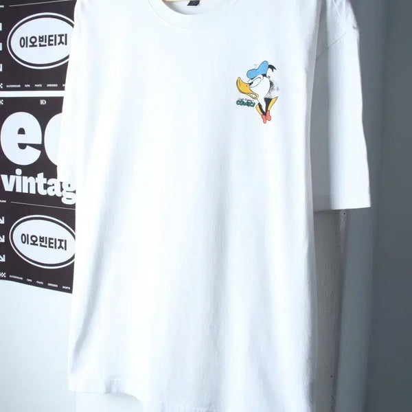 [BUNJANG] H&M Disney Collaboration Donald Duck Short Sleeve T-Shirt (L-XL) / (L-XL) 에이치앤엠 반팔 티셔츠 디즈니 협업 도날드덕-H36927