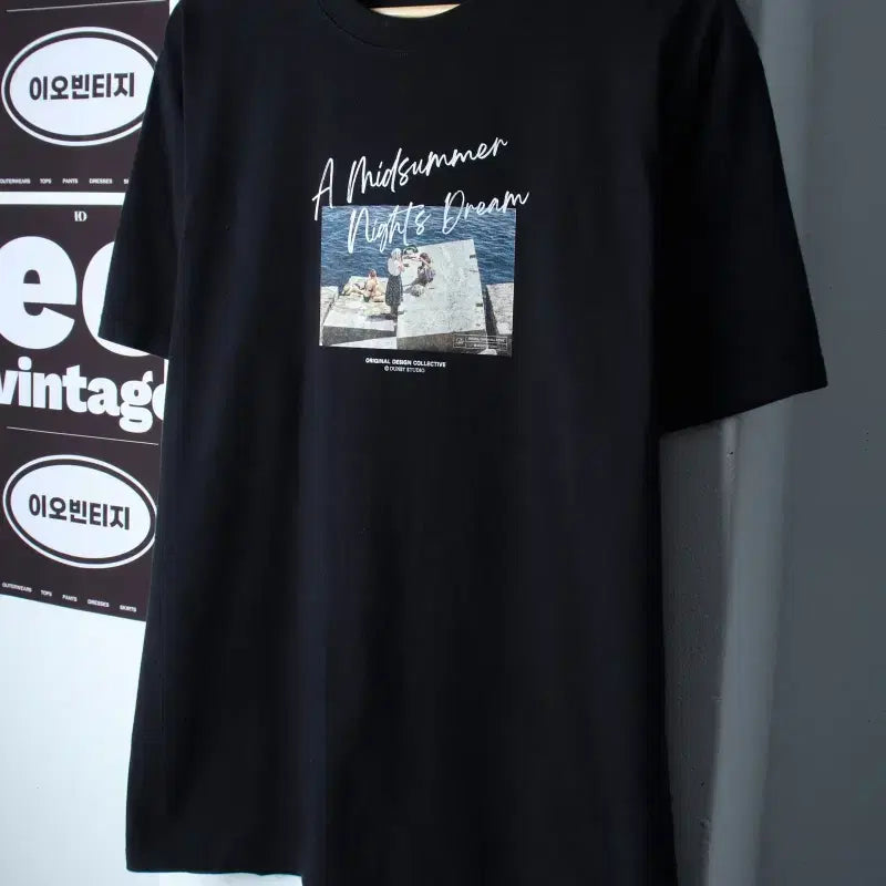 [BUNJANG] Dunst Graphic T-Shirt Black / (L-XL) 던스트 반팔 티셔츠 그래픽 블랙 놈코어-H36928