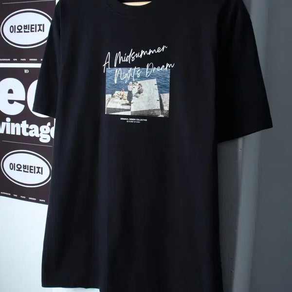 [BUNJANG] Dunst Graphic T-Shirt Black / (L-XL) 던스트 반팔 티셔츠 그래픽 블랙 놈코어-H36928