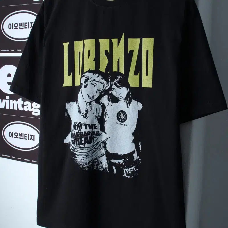 [BUNJANG] Brand Vintage Graphic T-Shirt Black / (L-XL) 브랜드빈티지 반팔 티셔츠 빈티지프린팅 블랙 스트릿-H36930