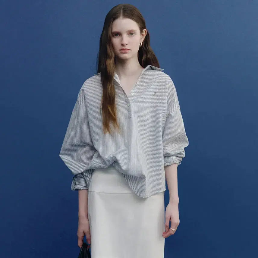 [BUNJANG] Fyeo Burnet Stripe Sheer Shirt / 포유온 fyeo Burnet Stripe Sheer Shirt 버넷 스트라이프 시어 셔츠