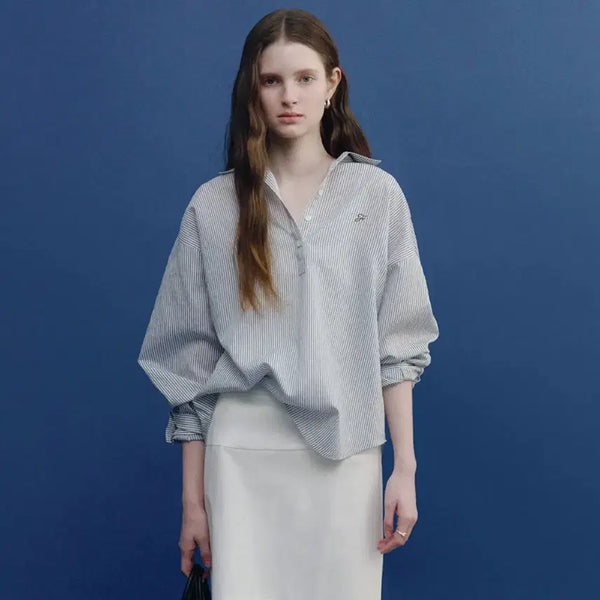[BUNJANG] Fyeo Burnet Stripe Sheer Shirt / 포유온 fyeo Burnet Stripe Sheer Shirt 버넷 스트라이프 시어 셔츠