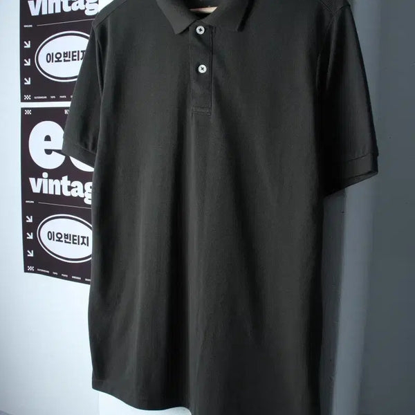 [BUNJANG] Basic Khaki Short Sleeve Polo T-Shirt (XL) / (XL) 니 반팔 카라 티셔츠 새상품 무지 카키-H36856