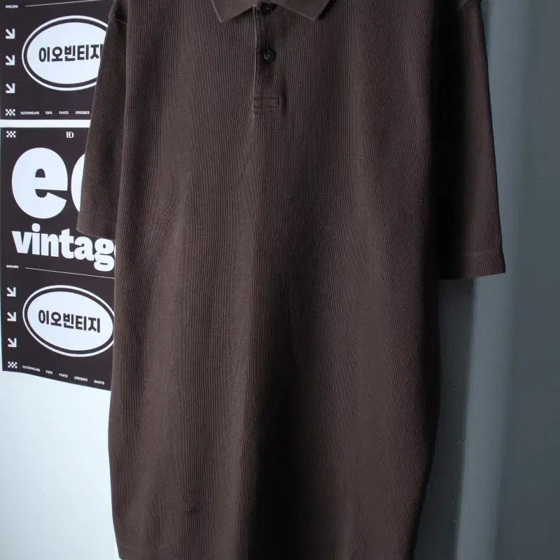 [BUNJANG] Giordano Men's Basic Short-Sleeve Collar T-Shirt Brown / (L-XL) 지오다노 반팔 카라 티셔츠 브라운 무지 놈코어-H36861