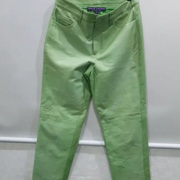[BUNJANG] Ralph Lauren Women's Lambskin Green Pants / (26)번랄프로렌 % 천연양가죽 연두색 팬츠/컨디션좋아요.