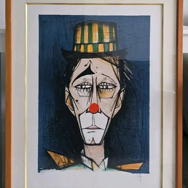 [BUNJANG] V. Beffa Clown on a Blue Background Lithograph (1975) - Limited Edition 65/250 / V. 베파(V. Beffa)-푸른 배경위의 광대 [석판화]