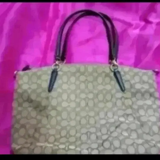 [BUNJANG] COACH Logo Pattern Shoulder Bag Beige / 코치 로고 패턴 숄더백 베이지