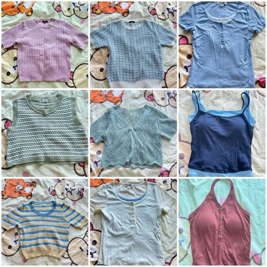 [BUNJANG] Various Brands Knit Sleeveless Tops Collection / 후아유, 토모톰스, lap 등 다양한 니트 나시 상의 모음 교환 판매