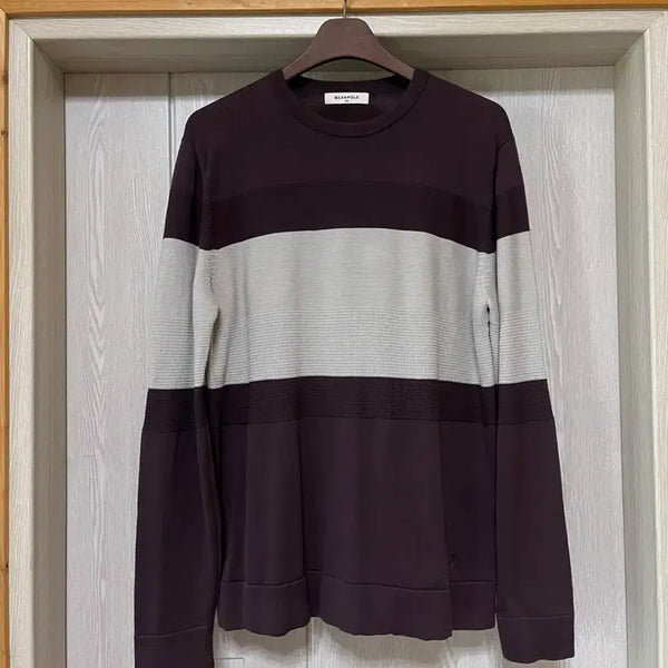 [BUNJANG] Beanpole Men's 100% Cotton Striped Knit Sweater / 100 빈폴 남성 얇은 니트