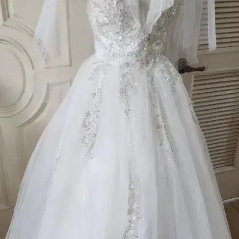 [BUNJANG] Sparkling Beaded Wedding Dress / 웨딩드레스 졸업사진드레스 셀프웨딩 판매