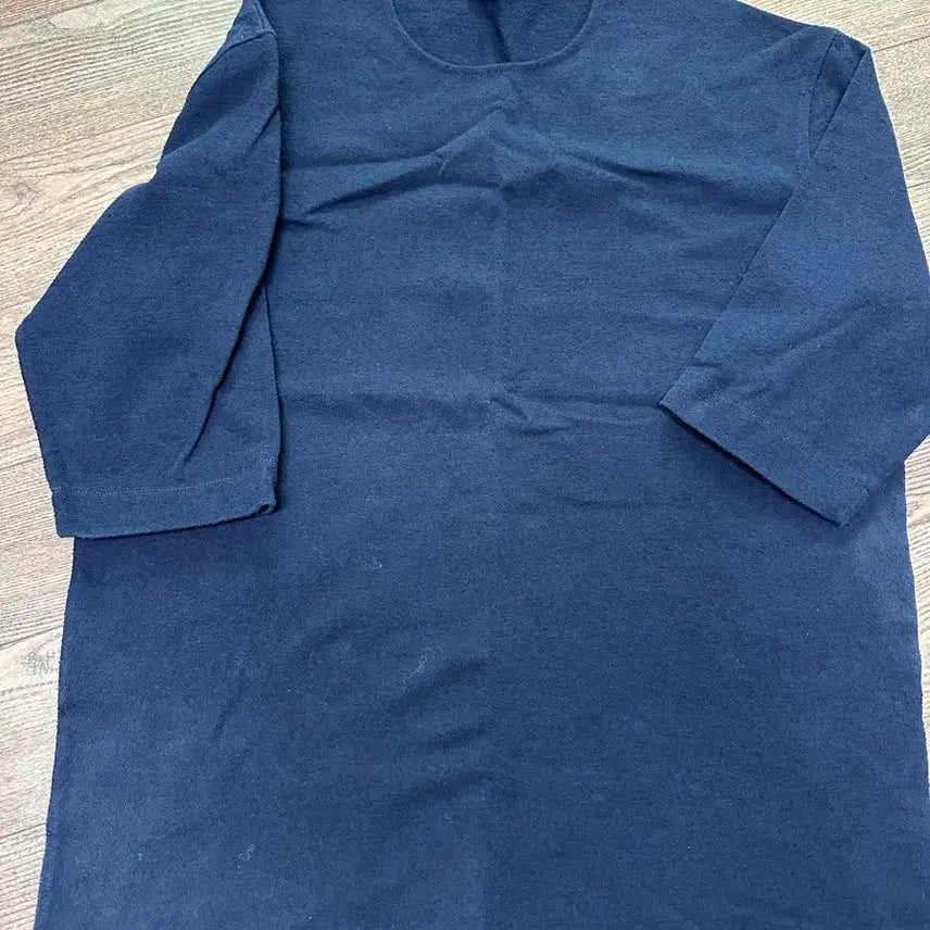 [BUNJANG] COS Navy Bouclé Short Sleeve T-Shirt / COS 네이비 반팔 부클레 티셔츠 (95-100)