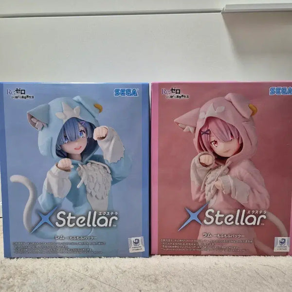 [BUNJANG] SEGA xStellar Re:Zero Rem & Ram Fluffy Pajamas Set Figure (Sealed) / [미개봉] 세가 xStellar 리제로 렘 람 푹신푹신 잠옷 세트 피규어
