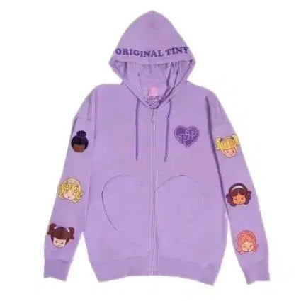 [BUNJANG] Poly Blend Hoodie Zip-Up Lavender Wappen XL / 수입 폴리후드집업 라벤더  와펜XL