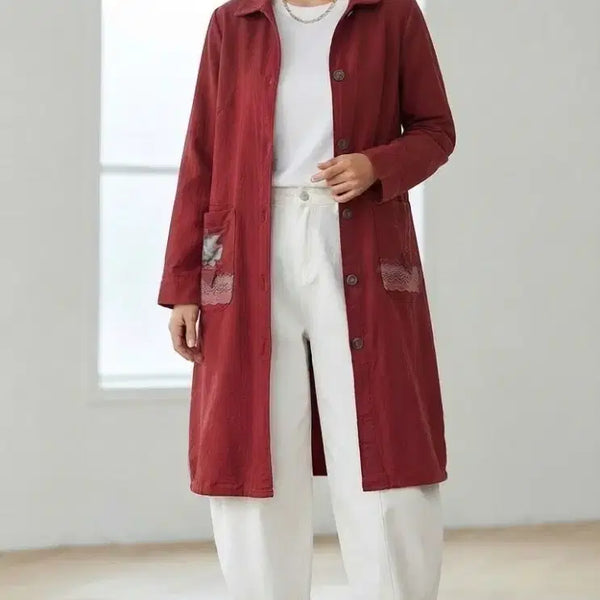[BUNJANG] Micheli Lace Corsage Long Coat / * 미쉘리 레이스 코사지 롱 코트     ( 새 상 품 )*