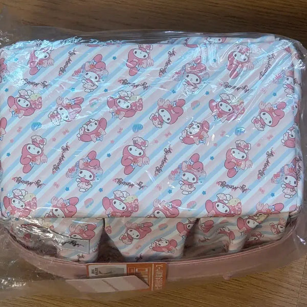 [BUNJANG] Sanrio My Melody Partitioned Storage Pouch / 산리오 아베일 마이멜로디 칸막이 손잡이 수납함 파우치