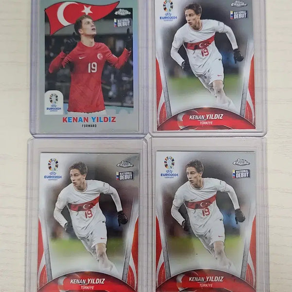 [BUNJANG] 2024 Topps Chrome UEFA Euro Turkey Kenan Yıldız National Debut 1960 Insert Bundle Set / 2024 탑스크롬 UEFA유로 튀르키예 케난 일디즈 네셔널데뷔 1960인서트, 베이스x3 4장 일괄