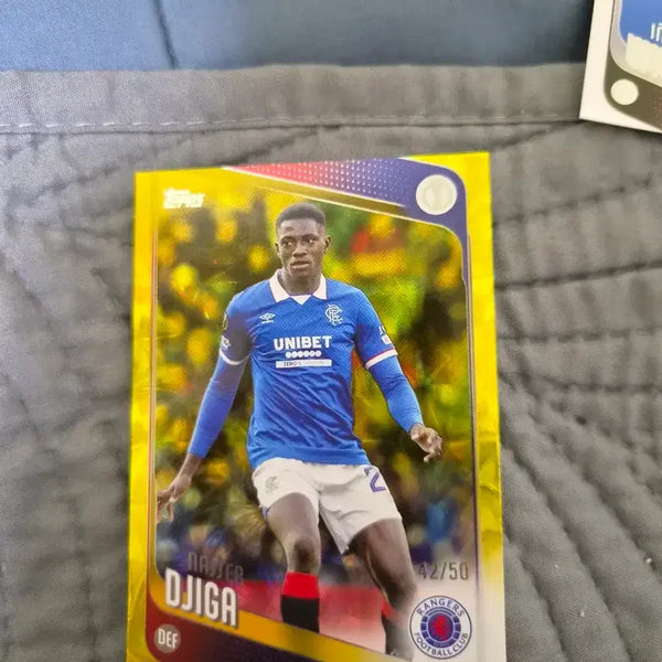 [BUNJANG] Tops UEFA Nasser Ziga Rangers FC Football Card (Limited Edition 42/50) / [50한정/골드] 탑스 UEFA 나세르 지가 레인저스 FC 축구카드 (42/50)