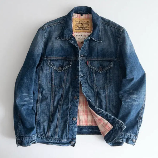[BUNJANG] Levi's Red Tab Lined Denim Trucker Jacket XL / 리바이스 레드탭 안감 체크 데님 트러커 자켓 XL