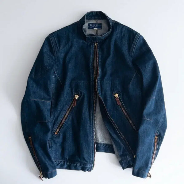 [BUNJANG] Bleus Vintage Denim Rider Jacket L / 블루스 빈티지 데님 라이더 자켓 L