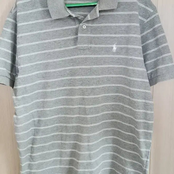 [BUNJANG] Polo Ralph Lauren Striped Short Sleeve Polo Shirt - Grey / 폴로 랄프로렌 스트라이프 반팔 카라티 그레이
