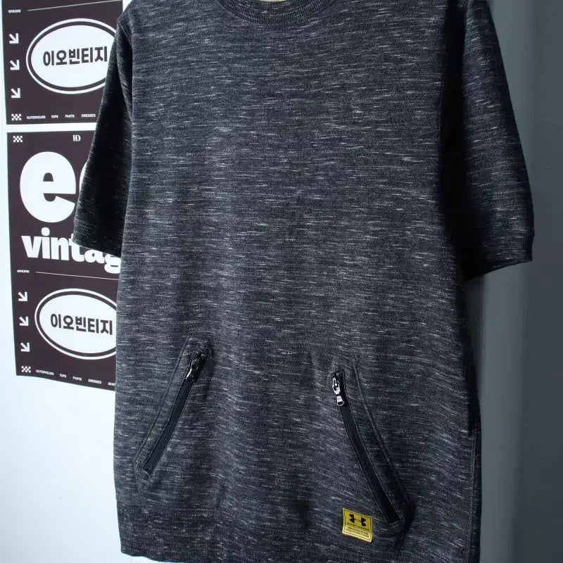 [BUNJANG] Under Armour Short Sleeve T-Shirt Mélange Dark Grey Semi-Brushed Cotton Blend H36792 / (M-L) 언더아머 반팔 티셔츠 멜란지 다크그레이 약기모-H36792