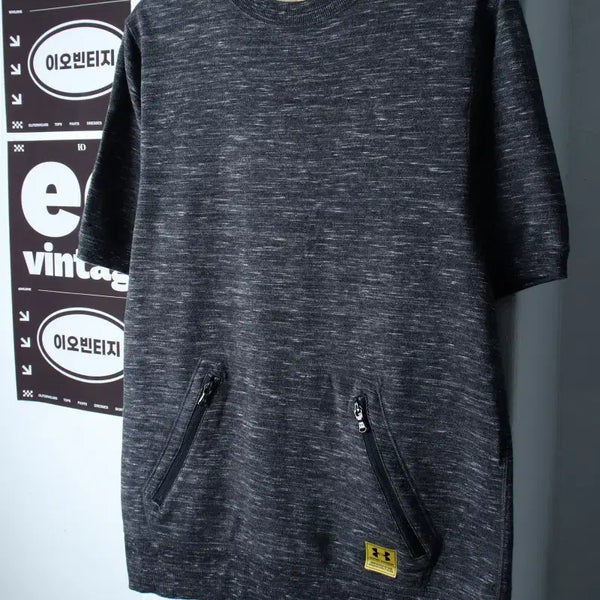 [BUNJANG] Under Armour Short Sleeve T-Shirt Mélange Dark Grey Semi-Brushed Cotton Blend H36792 / (M-L) 언더아머 반팔 티셔츠 멜란지 다크그레이 약기모-H36792