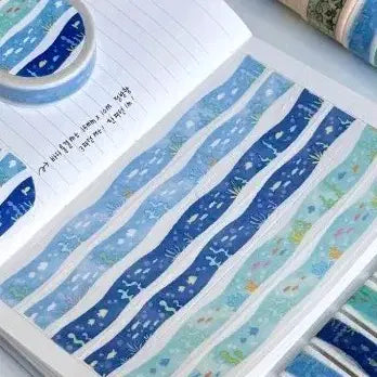 [BUNJANG] Westige July New "Ocean Wave" Washi Tape Set / 웨스티즈 New 7월 신상 바다물결마테 분할판매합니다.