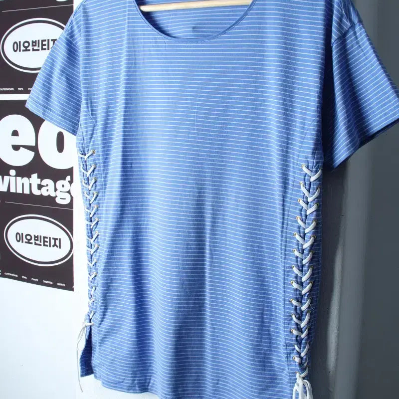 [BUNJANG] J.Crew Striped T-Shirt Light Blue / W(M-L) 제이크루 반팔 티셔츠 스트라이프 연블루 유니크-H36793
