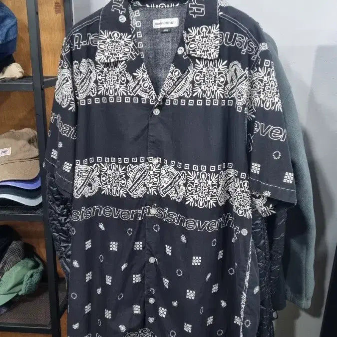 [BUNJANG] Dene Dat Paisley Open Collar Summer Shirt - Large / 디네댓 페이즐리 반다나 오픈카라 썸머셔츠 L