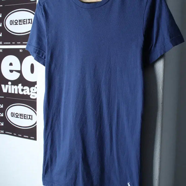 [BUNJANG] Polo Ralph Lauren Men's Slim Fit Solid Blue Pony T-Shirt / (S) 폴로 랄프로렌 반팔 티셔츠 슬림핏 블루 무지 포니-H36798