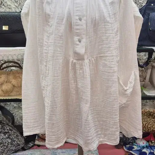 [BUNJANG] Double Gauze Relaxed Fit Blouse / 이중 거즈면 루즈핏 블라우스 55 66 77 프리사이즈