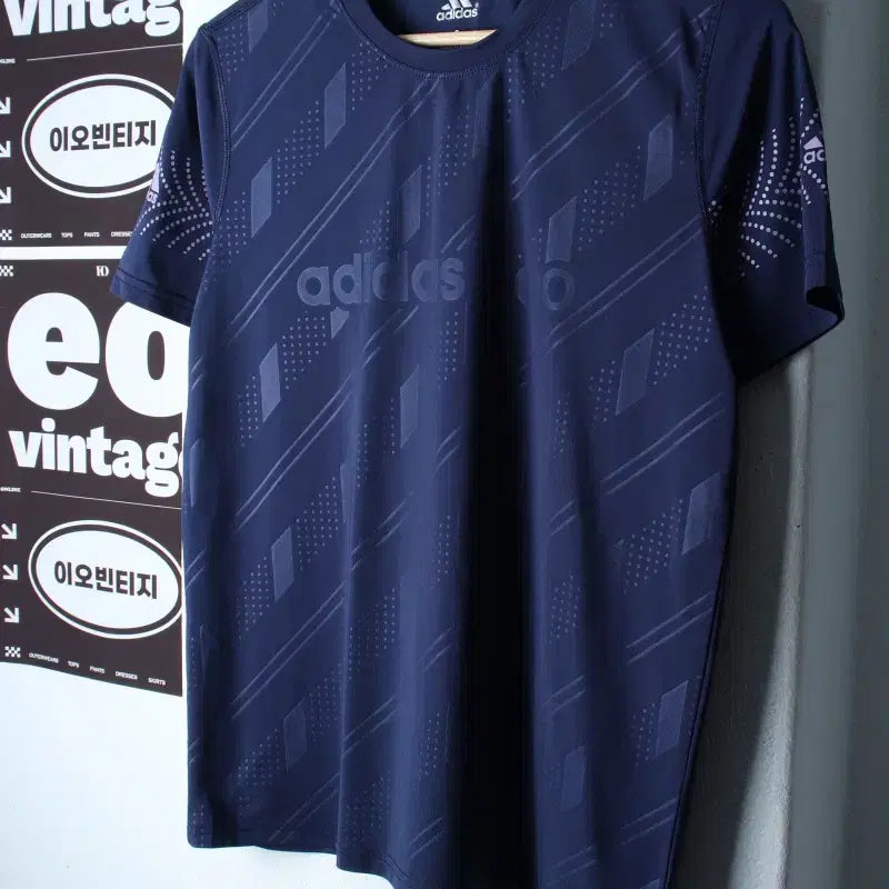 [BUNJANG] Adidas Running T-Shirt / (S) 아디다스 반팔 티셔츠 기능성 네이비 런닝 러닝-H36804