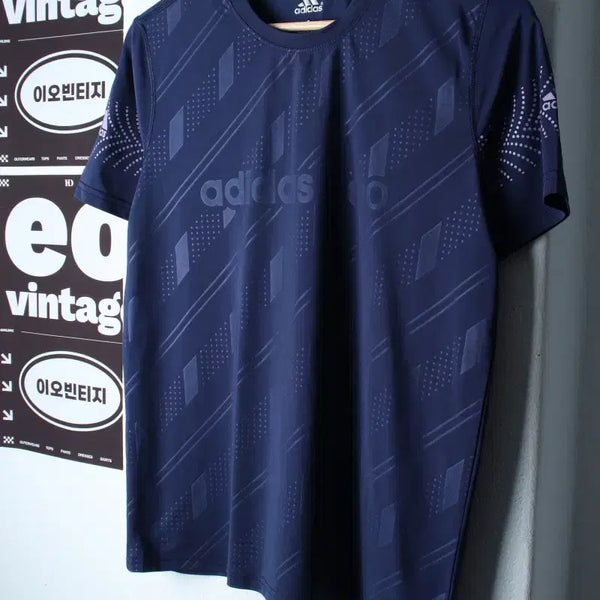 [BUNJANG] Adidas Running T-Shirt / (S) 아디다스 반팔 티셔츠 기능성 네이비 런닝 러닝-H36804