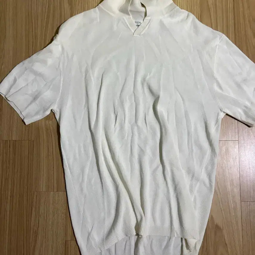 [BUNJANG] TOPTEN Ivory Collar Short Sleeve Knit (XL) / 탑텐 카라 아이보리 반팔 니트(XL)