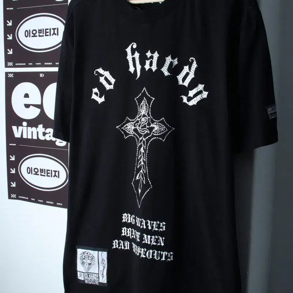 [BUNJANG] Ed Hardy XL-2XL Gothic Cross Short Sleeve T-Shirt / (XL-2XL) 에드하디 반팔 티셔츠 빅사이즈 크로스 고딕-H36814