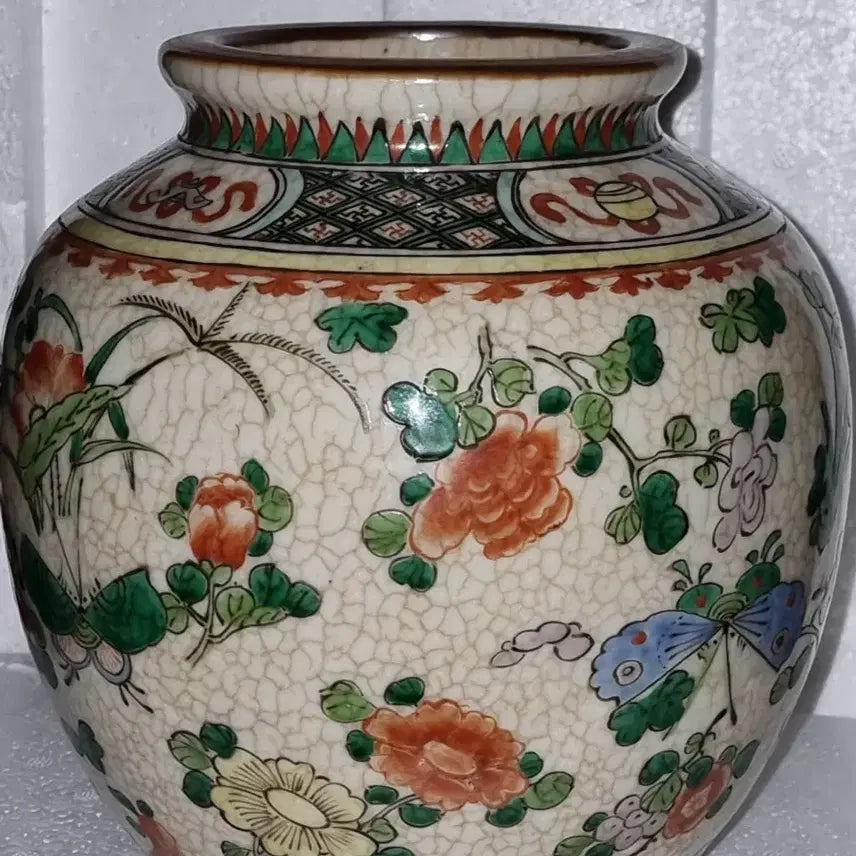 [BUNJANG] Gaudard Vase Flower Pattern Vase / 고도자 화훼문 (호)높이19 지름19센치 중국도자기 고도자 오래된 골통품