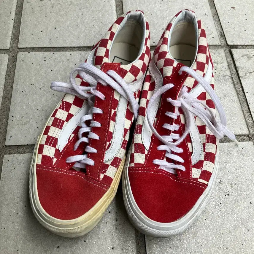 [BUNJANG] Vans Style 36 Checkerboard Red / 반스 스타일36 체커보드 레드 260