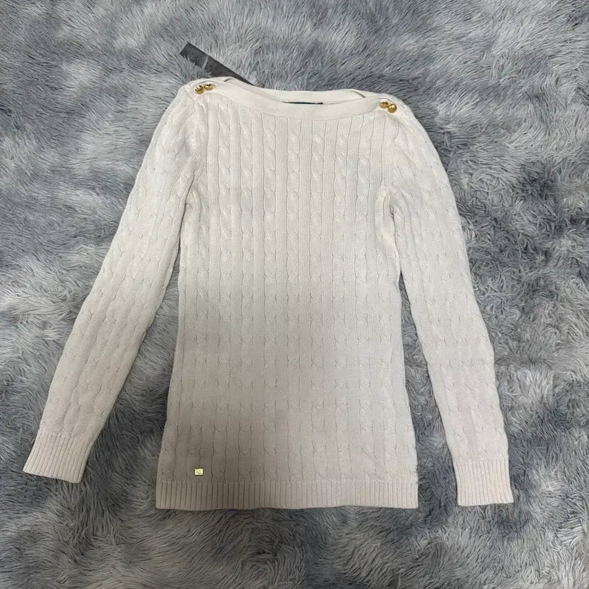 [BUNJANG] Ralph Lauren Gold Button Knit Sweater (M) / 랄프로렌 금장 니트 M사이즈
