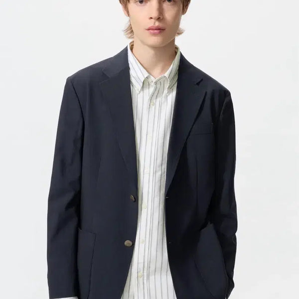 [BUNJANG] Uniqlo JW Anderson K Button-Down Jacket Navy XL / 유니클로 jw앤더슨 감탄재킷 XL