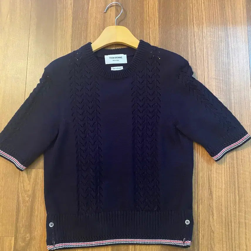 [BUNJANG] Thom Browne Navy Short Sleeve Knit / 톰브라운 반팔 니트 네이비