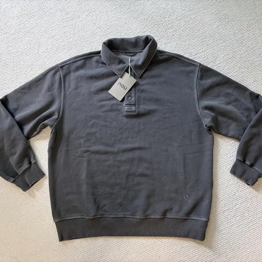 [BUNJANG] Nau Garment Dyeing Sweatshirt Collar T-shirt / Nau 가멍트다잉 맨투맨 카라티