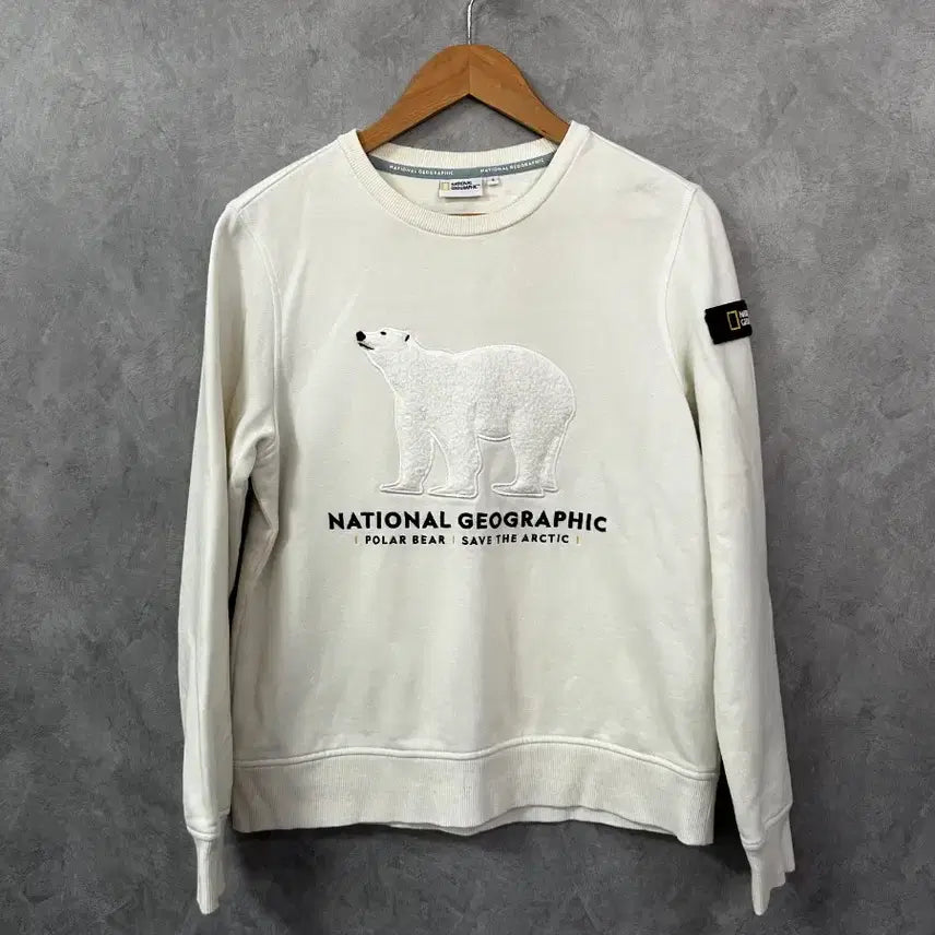 [BUNJANG] National Geographic Polar Bear Sweatshirt White S / 내셔널 지오그래픽 극지곰 맨투맨 화이트 S