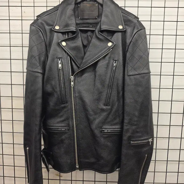 [BUNJANG] Vivastudio Leather Rider Jacket Black / 비바스튜디오 가죽 라이더 자켓 블랙
