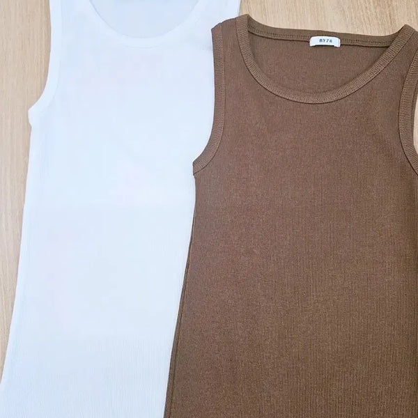 [BUNJANG] Ribbed Tank Top 2-Pack Set / 새제품 골지나시 1+1